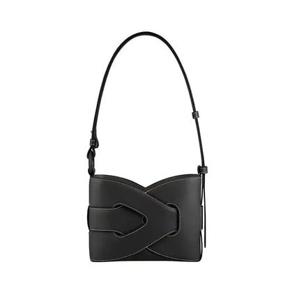 France New Niche High Appearance Level New High-grade Light Luxury Underarm Bag Leather Handbag Simple Woven Bag Woman