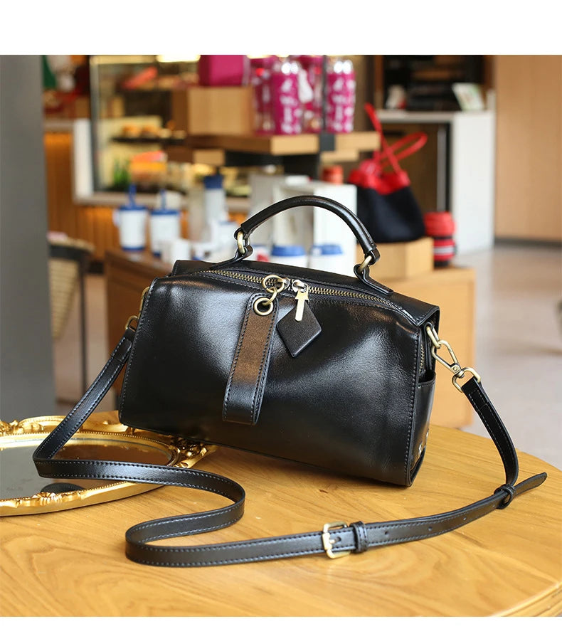 Burminsa Cowhide Genuine Leather Pillow Small Shoulder Crossbody Bags For Women 2024 Trend Designer Wide Strap Ladies Handbags