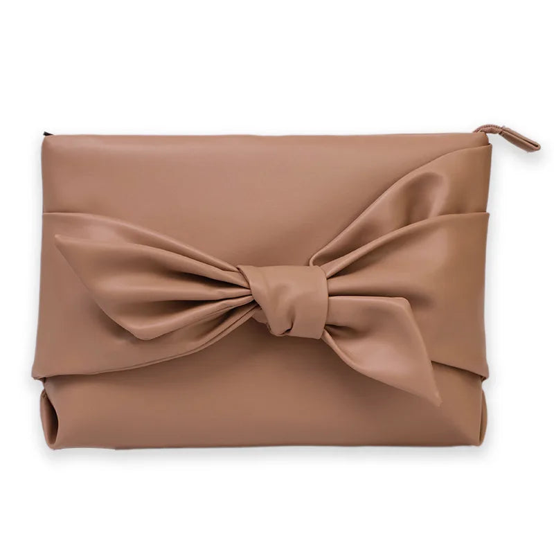 Classic Bow-decorated Clutch Bag Underarm Bag Simple Commuting Large-capacity Female Grace Evening Bag Exquisite Lipstick Purse